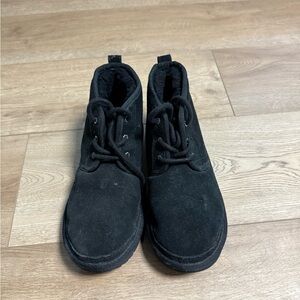 UGG Black Lace Up Boots with Modern Comfort